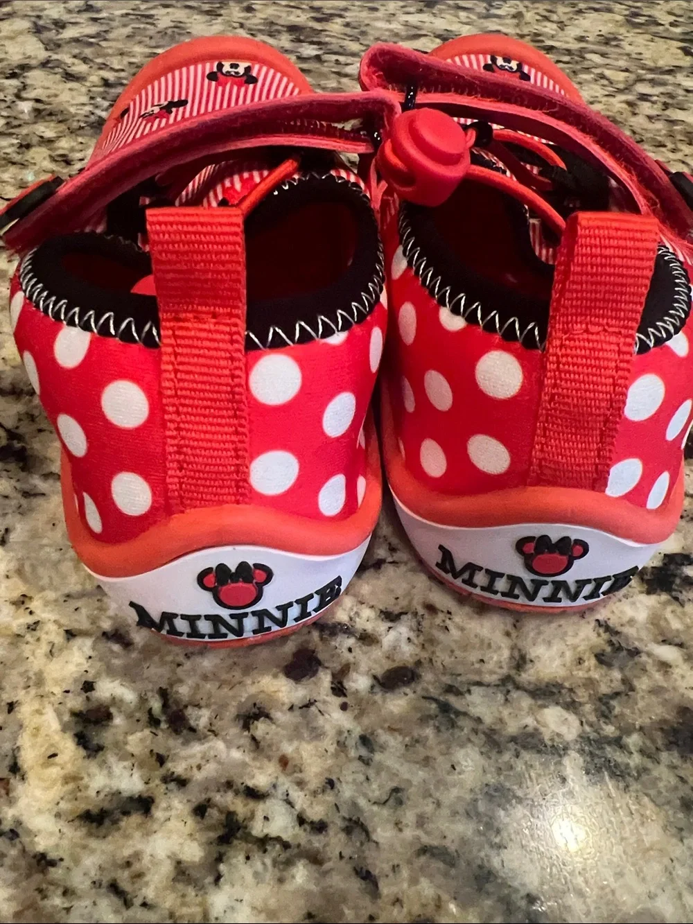 Disney Kids Red Polka Dot Minnie Water Shoes with Tie Toggle